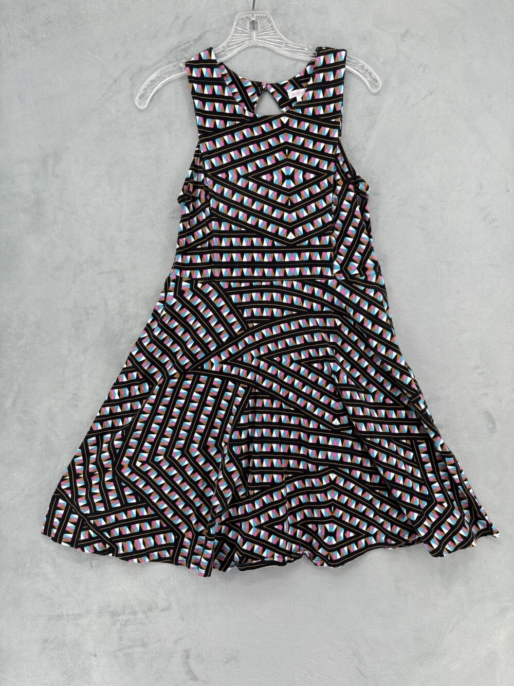 Xhilaration Mini Dress‎ Geometric Print Fit & Flare Skater Sleeveless Size L